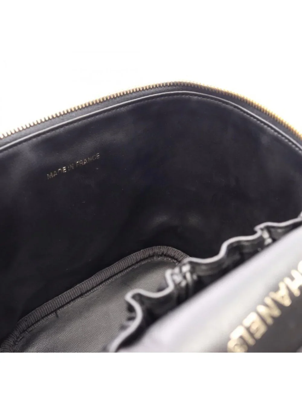 Chanel Handbag CC Logo Black Caviar Leather CC Vertical Vanity